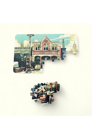 Esatoys Ahşap Classic Car Mini Puzzle 4 Yaş 54 Parça