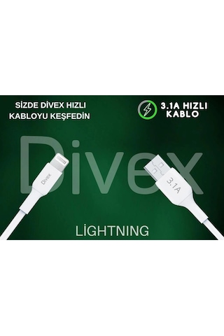 Divex 3.1a Lightning Hızlı Şarj Data Kablosu