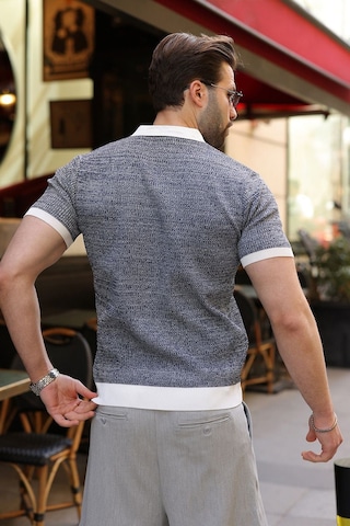 Madmext Beyaz Polo Yaka Regular Fit Erkek Triko Tişört E7496