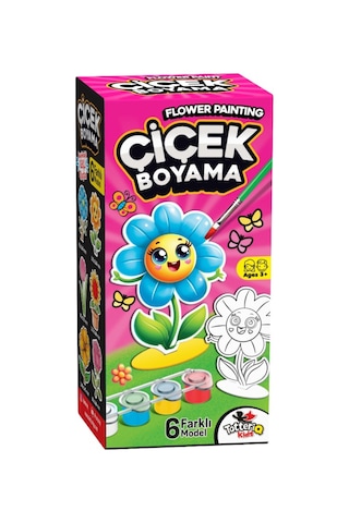 Çiçek Boyama Seti 6 Farklı Model Etkinlik Okul Anaokulu Kreş Öğrenci Etkinliği