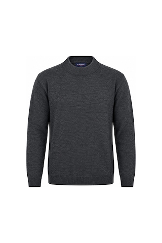 Classics Men Regular Fit Yarım Balıkçı Yaka Basic Triko Kazak 7812 Füme