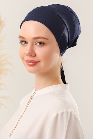 Melodi Scarf Tesettür Silikonlu Kaymaz Bone - Likralı Bağlamalı Bone - Sıkmayan Rahat Nefes Alan Kumaş Lacivert