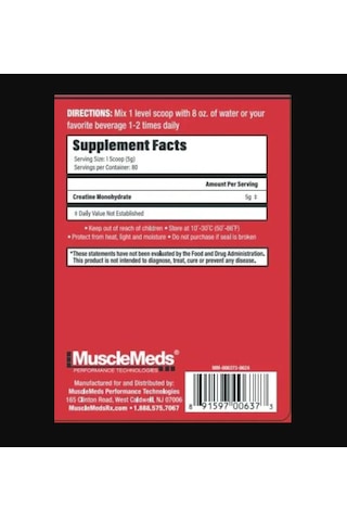 Musclemeds Creatine Monohydrate Micronized Formula For Muscle Gro
