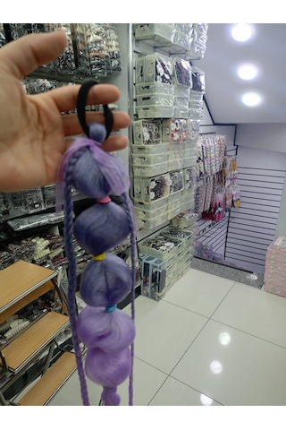 Naturel Peruk Bom Bom Renklı Takcık