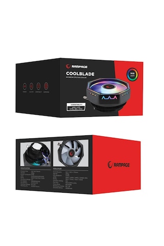 Rampage Rm-c04 Coolblade Rainbow 58cfm Lga1851/1700/am5 Uyumlu Hava Soğutmalı Cpu Fan 1