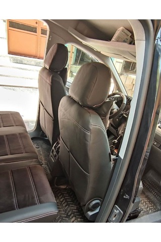Volkswogen Caddy 2015 2020 Arası Uyumlu Siyah Taytüyü Siyah Deri Karışımı Beyaz Şerit Beyaz Ip