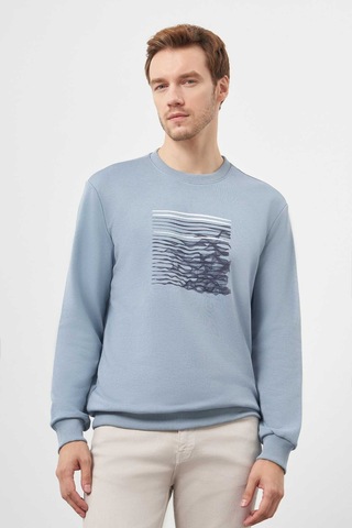 Morven Erkek Mavi Trend Bisiklet Yaka Sweat-shirt 25ks063006300 Mavi Mavi
