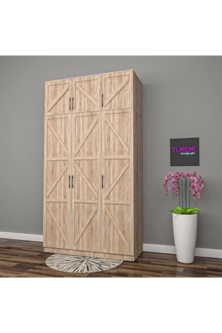 Loft 3 Kapılı Gardrop Mdf Sis Gri