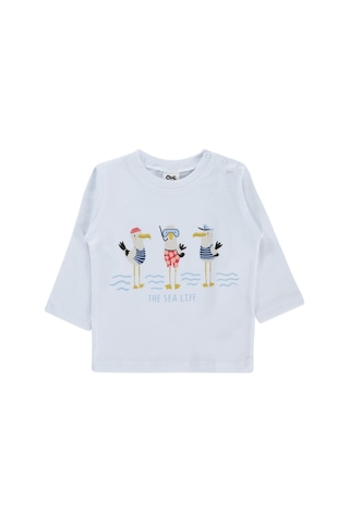 Civil Baby Leylek Baskılı 6-18 Ay Sweatshirt - Beyaz