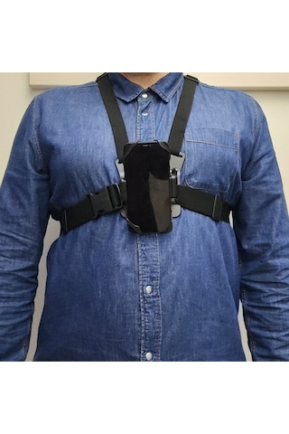 Göğüs Üstü Telefon & Kamera Tutucu Ektra Lastik Korumalı, Balık Av Videoları Ve Doğa Videoları