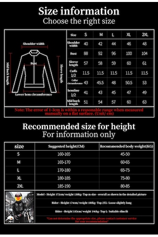 Symbee Motorsiklet Bisiklet Koruyucu Zırh Ceket, Omuz Göğüs Bel Koruma, Sıcaklığa Dayanıklı, 4xl Beden Siyah