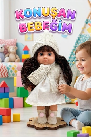 Lucia Girl Konuşan 35 Cm - Etkileşimli Kolları Bacakları Ve Kafası Et Kutulu Atkılı Oyuncak Bebek 65166516