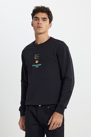 Lee Regular Fit Normal Kesim Bisiklet Yaka Siyah Sweatshirt L242504001 Siyah