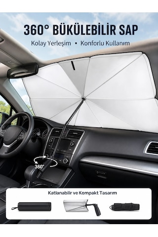 Mey İthalat Pratik Ön Cam Güneşliği Geniş Kapsama Alanı, Kolay Saklama Yeni Nesil