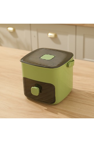 Taşınabilir İtmeli Buz Tepsisi Buz Küpü Kalıbı Çekmeceli Çok Katmanlı Ev Tipi Buz Kutusu Çok Amaçlı Buz Makinesi Yeşil