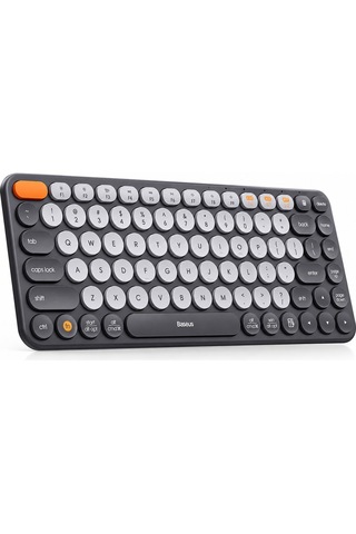 Luve Store Baseus Bluetooth 5.0 Kablosuz Klavye 2.4 Ghz Usb Alıcılı İngilizce Q Çoklu Bağlantı