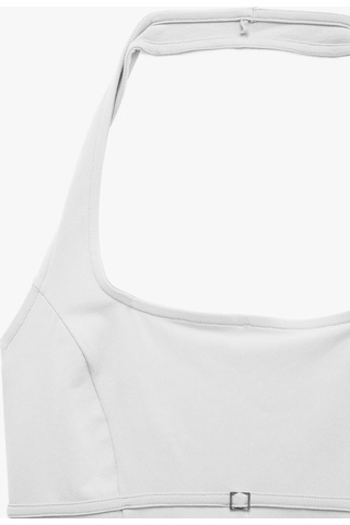 Koton Toka Detaylı Slim Fit Kolsuz Halter Yaka Bluz Ekru 6sal30306ık