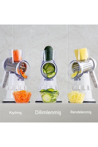 Jian Fan El Kranklırende Mutfakçok Fonksiyonlu Sebze Kesici Patates Dilimi-beyaz Beyaz