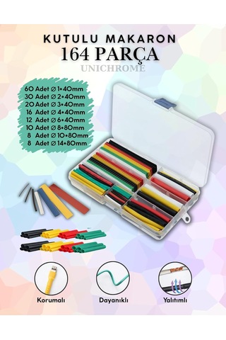 Zauss 140-164-530-750 Parça Heat Shrink Makaron Isıyla Daralan Kablo Tamir Seti 140 Parça
