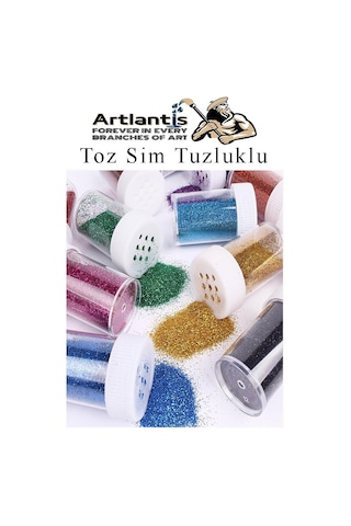 Mor Toz Sim Tuzluklu 7 Gr 3 Adet Renkli Toz Sim Epoksi Reçine Okul Etkinlik Dekarasyon Slime