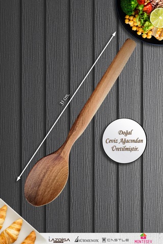 Doğal Ceviz Ağacı Ahşap Tahta Kaşık Seti Ağaç Kaşık 2li Set 03 Ahşap