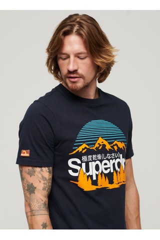 Superdry Bisiklet Yaka Baskılı Lacivert Erkek T-shirt M1011911a98t Great Outdoors Nr Grap