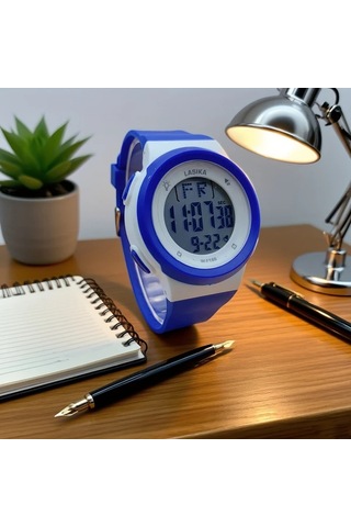 Primepickings Siyah Çocuklar İçin Dijital Alarmlı Su Geçirmez Öğrenci Saati Siyah