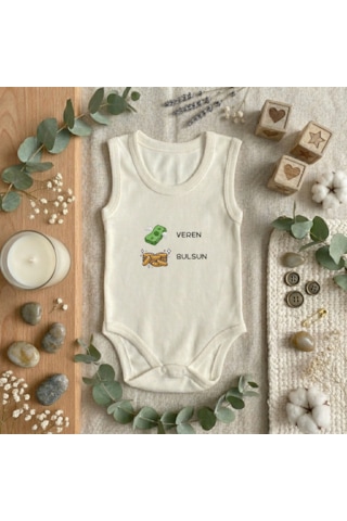 Babysena Para Veren Altın Bulsun Hediyelik Kız & Erkek Bebek Body / Zıbın Beyaz