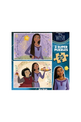 Educa 2x25 Parça Disney Wish Kız Çocuk Ahşap Puzzle 3-5 Yaş 1 Adet