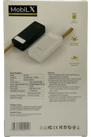 Mobilx 30000 Mah 22.5w Hızlı Şarj Powerbank Siyah