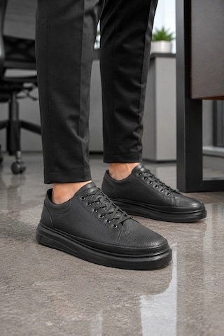 Mevese Emirp Cilt Bağcıklı Erkek Sneaker Günlük Ayakkabı - Siyah