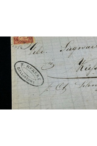 1871 Yılından İsviçre Zarfsız Mektup Helvetia 10 Franco Pullu Sc 53 Varış Damgalı
