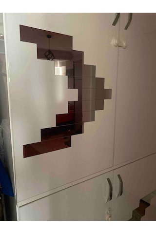 Tuğla Desenli Dekoratif Aynalı Gümüş Pleksi 10'lu