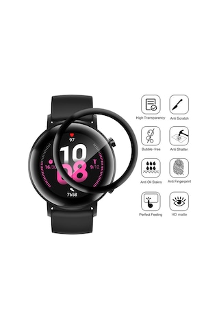 Huawei Gt2 42mm Ekran Koruyucu 3d Kavisli Full Kaplama Pmma