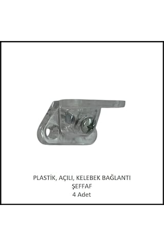 Plastik, Açılı, Kelebek Bağlantı 40 Mm, Şeffaf 4 Adet