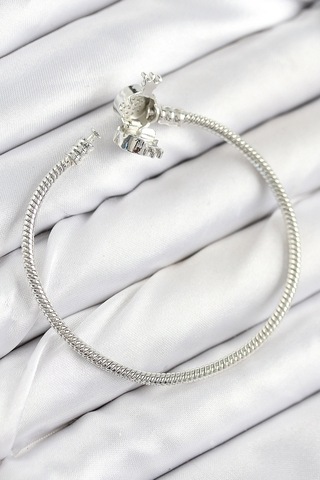 Pirinç Charm Zirkon Taşlı Taç Model Gümüş Renk Kadın Bileklik - Tj-bb7802 Çok Renkli