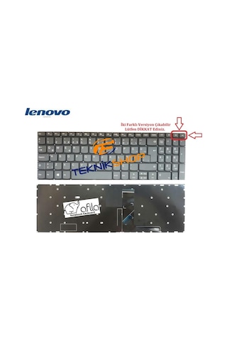 Lenovo İdeapad V330-15ısk Notebook Uyumlu Klavye, Tuş Takımı Siyah, Füme Tr / Kl0224