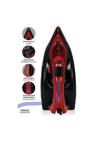 Goldmaster GM-7633K Turbojet 2400 W Buharlı Ütü