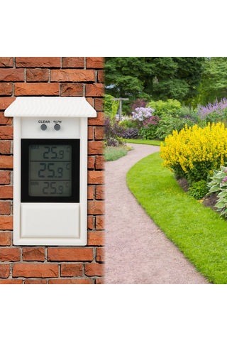 Xindoker Bahçe Ve Dış Mekanlar İçin Su Geçirmez Beyaz Dijital Termometre, Asma Kanca Ve Geniş Ölçüm Aralığı -20 C/+50 C İle Sıcaklık Ölçer