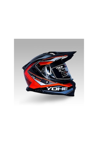 Yohe FG601 Parlak Çift Vizör Full Face Motosiklet Kaskı Neon Turuncu