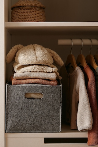 Çok Amaçlı Kullanım Keçe Organizer Dolap İçi Düzenleyici Saklama Kutusu Gri