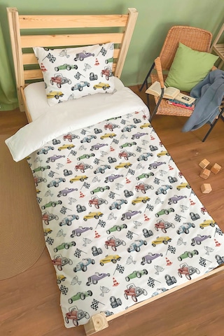 Organik Tek Kişilik Nevresim Takımı 160x220 - Hızlı Ve Eğlenceli Renkli