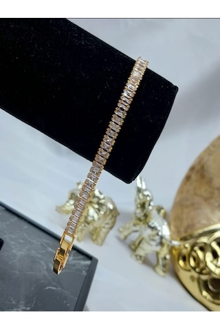 Kadın Lüks Su Yolu Kararmaz Baget Bileklik Gold