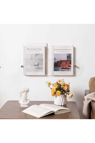 Kitap Dergi Rafı Oval Kenar Pleksi 50x15x3.5cm Diğer