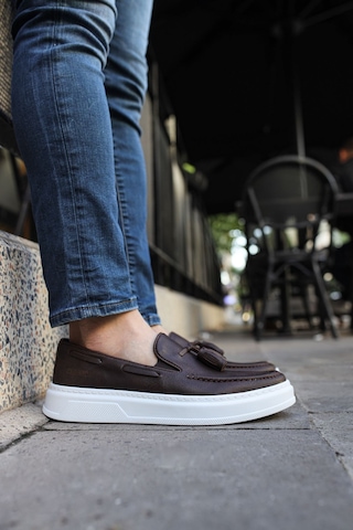 Roof Atelier Erkek Kahve Püskül Detaylı Loafer Ayakkabı - 127 - Cbt Loafer-x Kahve