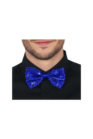 Mavi Payetli Pullu Papyon