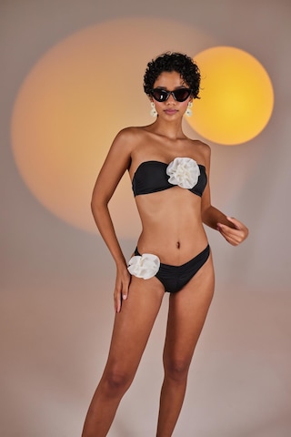 Holly Lolly Çıkarılabilir Çiçek Detaylı Premium Sleek Bikini Altı Siyah