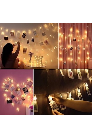 Nettenevime Led Mandal Işıklı Fotoğraf Mandalı 20 Li