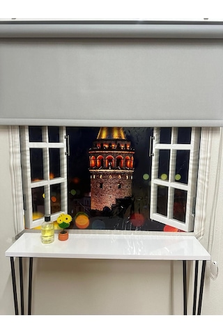 Blackout Işık Geçirmeyen Stor Perde Gri Gri