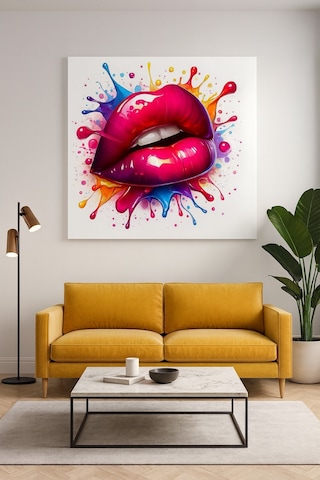 Renk Patlaması Dudak Tasarımı Cam Tablo Pop-art Ve Modern Sanatın En Enerjik Hali